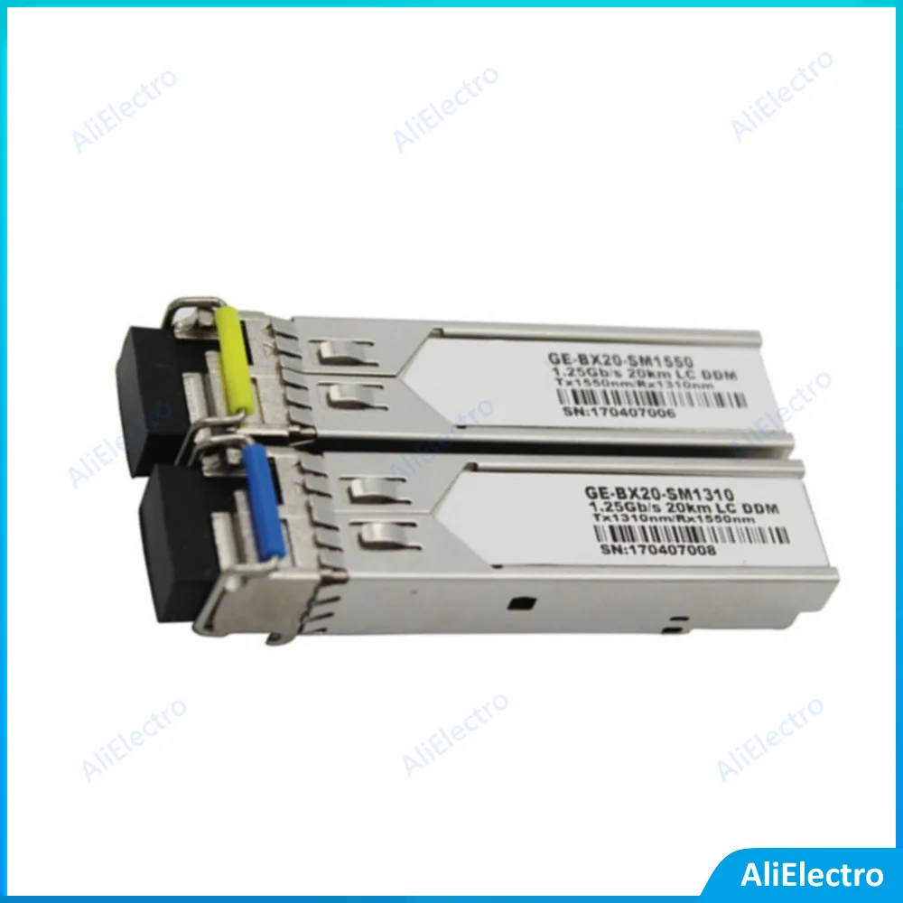 

1.25Gb/s Gigabit Fiber Optic Transceiver Single Fiber SM 1310nm/1550nm LC 20km SFP Module Mini BIDI free shipping