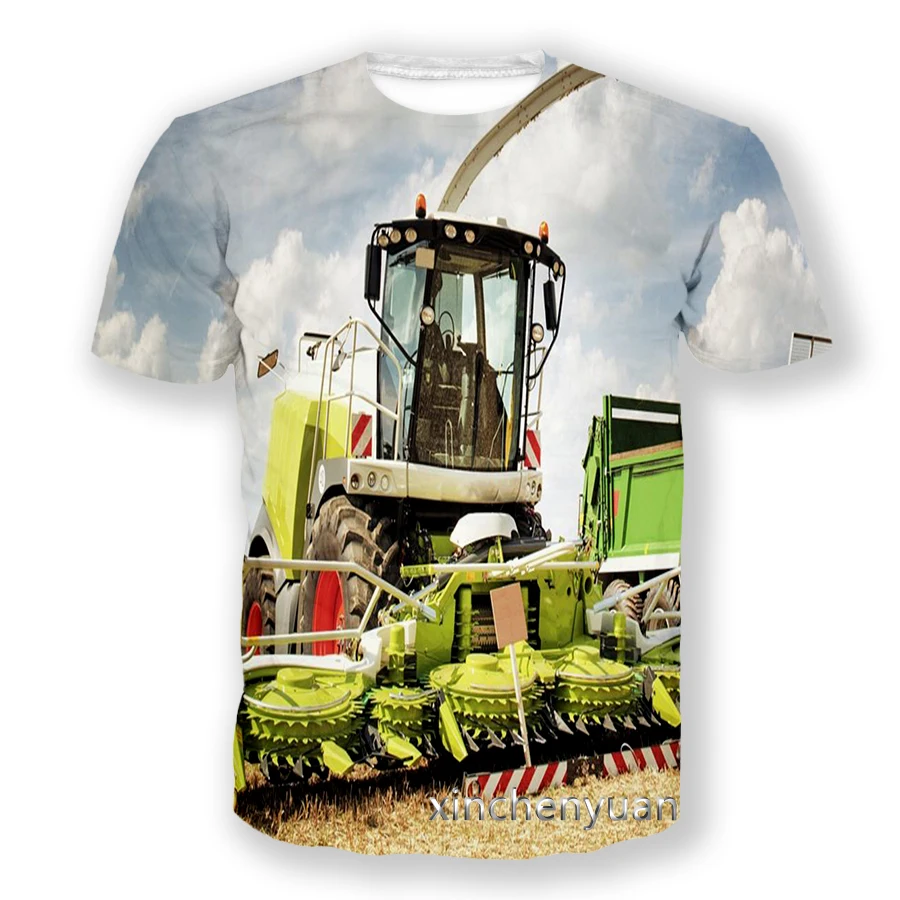 phechion Fashion Men/Women Agriculture Machinery Tractor 3D Print Short Sleeve T-Shirt Casual Hip Hop Summer T Shirt Tops S74