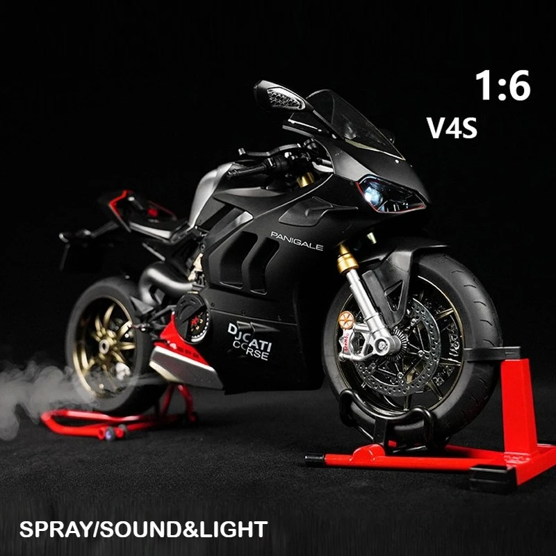 

Модель мотоцикла Ducati V4S V4R из сплава, масштаб 1:6, имитационная, коллекционная, с эффектом распыления, игрушка-украшение, подарок на день рождения
