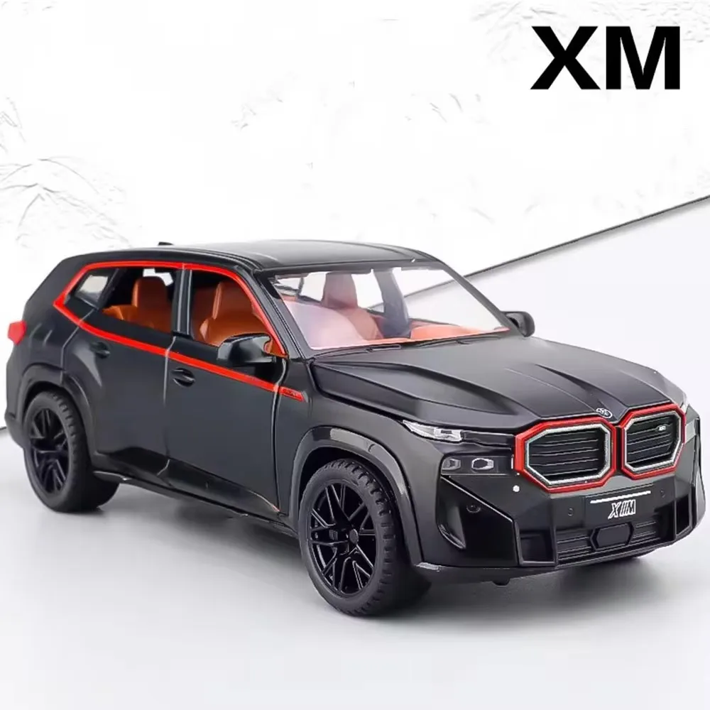 1:24 Schaal BMW XM Speelgoedauto's Modellen Legering Diecast 6 Deuren Geopend Miniatuur Voertuigen Trek Licht Muziek Auto voor Kinderen Geschenken