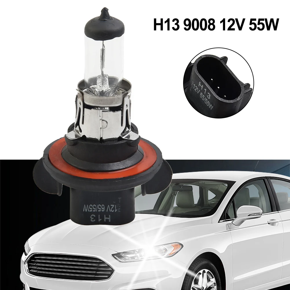 H13 9008 12V 55W Quartz Halogen Bulb White Halogen Bulb Car Headlight Bulb Quartz Material Car Accessories