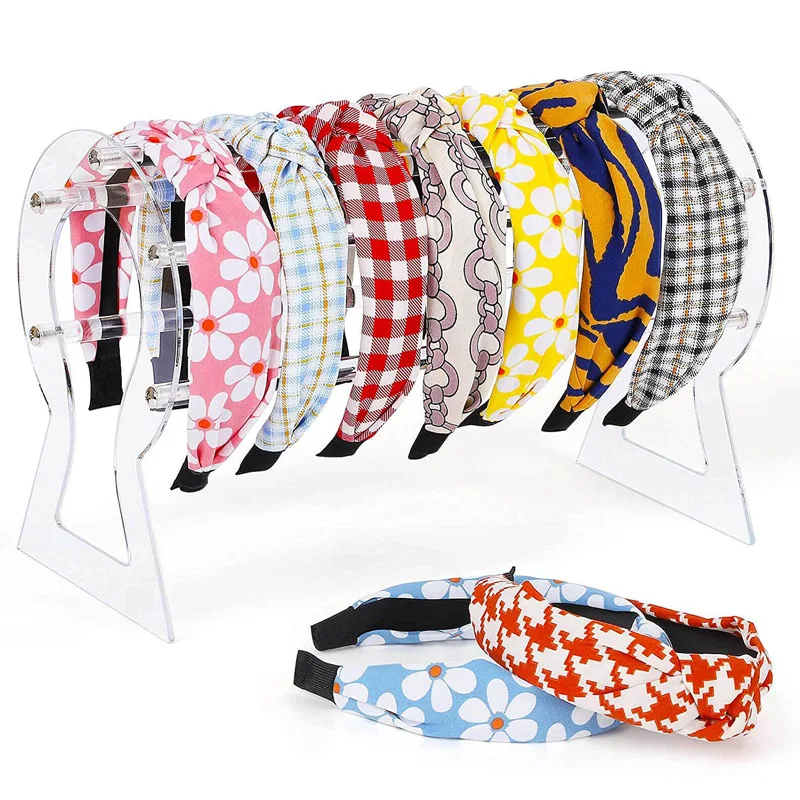 Acrylic Headband Display Stand Rack Transparent Durable Women Detachable Hairbands Organizer Hair Turban Hoop Storage Holder