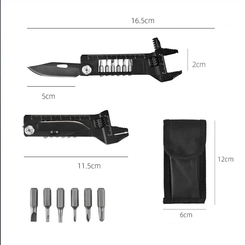 

Outdoor Portable EDC Multifunctional Folding Tool, Knife Wrench, Car Window Breaker, Camping Survival Tool