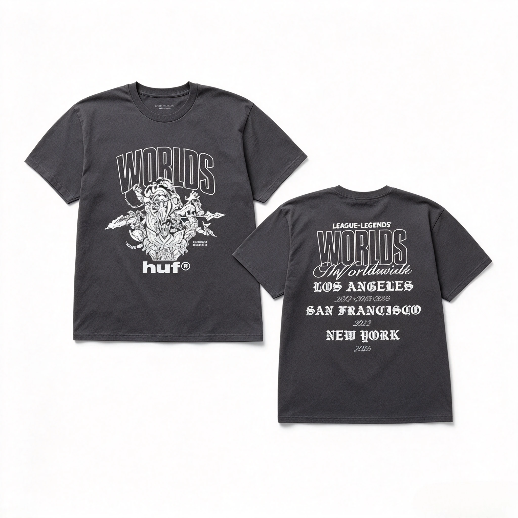 HUF League of Legends Worlds 2026 Summoner Host Cities Two Sided T-Shirt, Tournament Fan Short Sleeve Game Tee