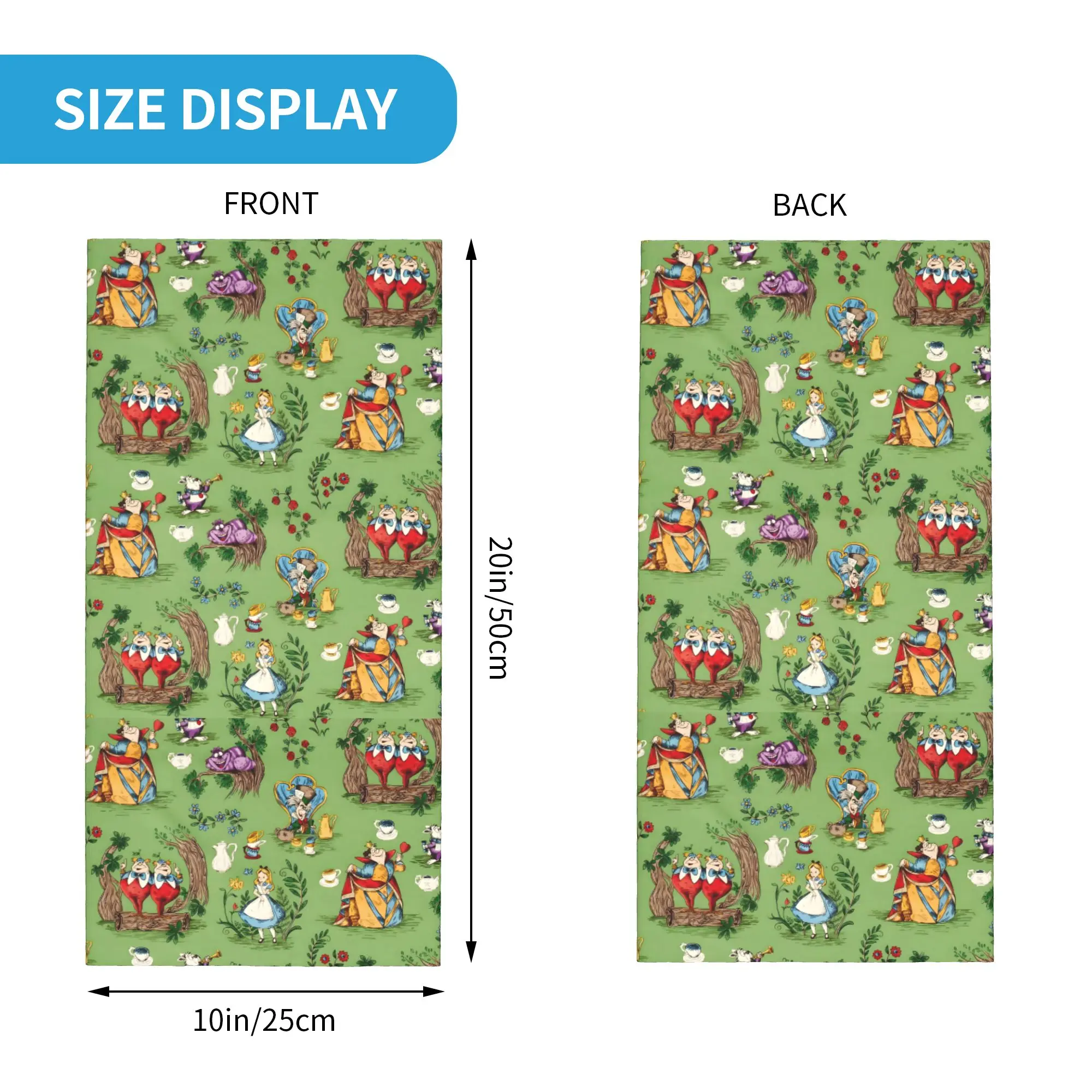 Custom A-Alice in W-Wonderland Bandana Neck Warmer Men Women Winter Ski Hiking Scarf Gaiter Movie Face Cover