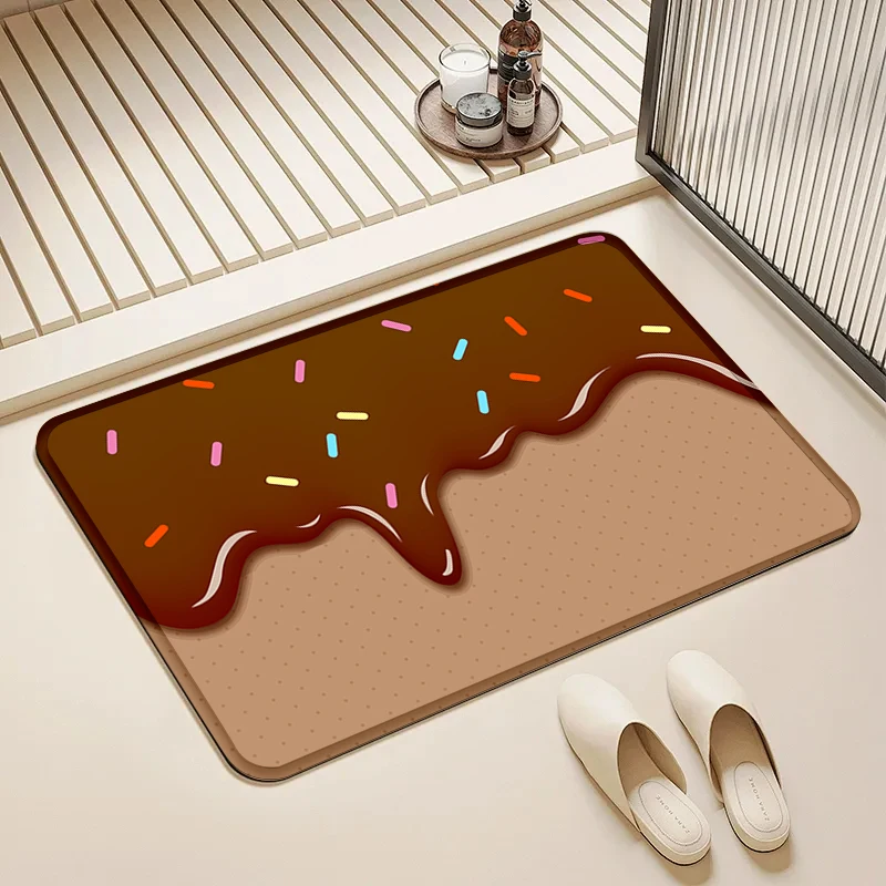 

Chocolate Sprinkle Drip Door Mat Non-Slip Soft Floor Rug for Home Kitchen Bathroom Kids Room Decor