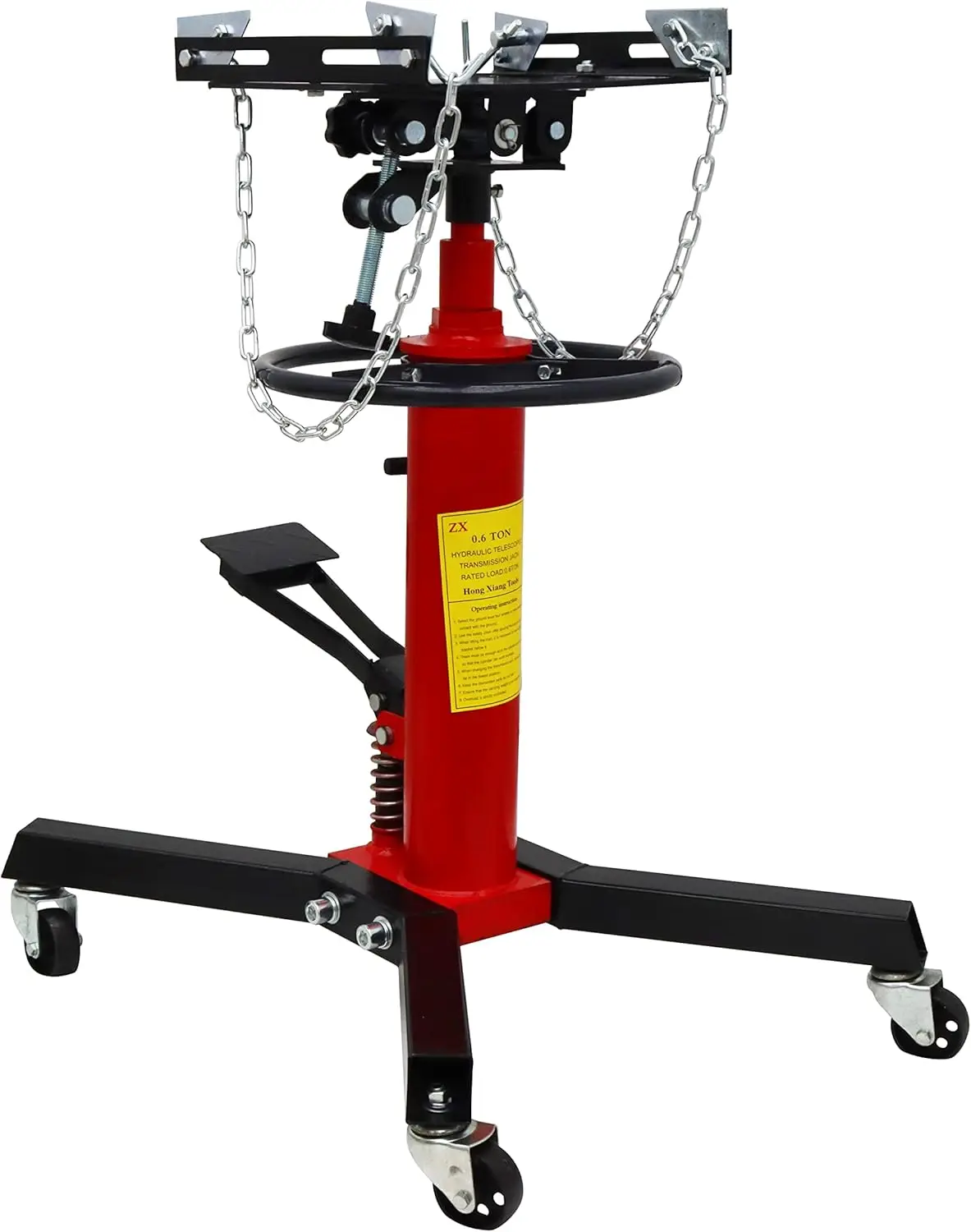 แม่แรงไฮดรอลิกแบบ 2 ขั้นตอน พร้อมหมุนได้ 360 องศา ° ล้อหมุน แจ็คยกแบบยืดหดได้ ปั๊มเดี่ยว 1300 ปอนด์