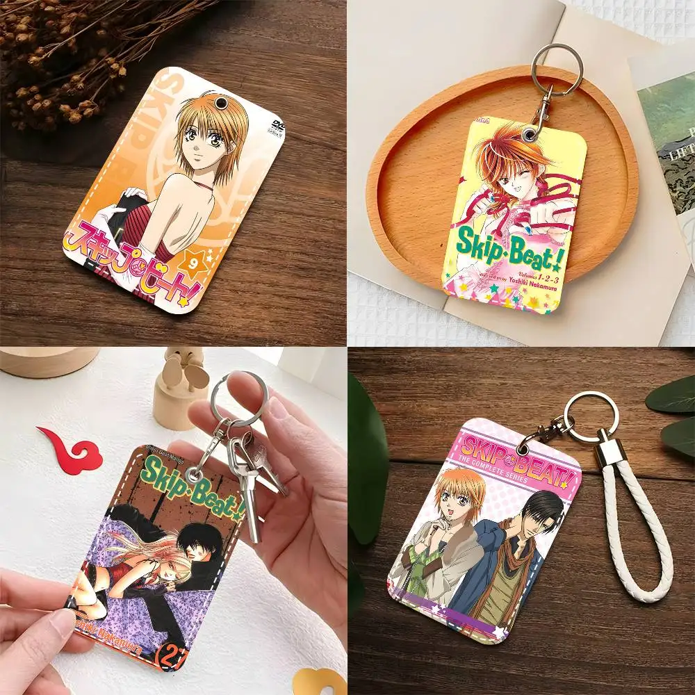 1pc Skip Beat! Card Case Keychain Access Card Bag Key Tag Ring Leather Card Holder Key Ring Access