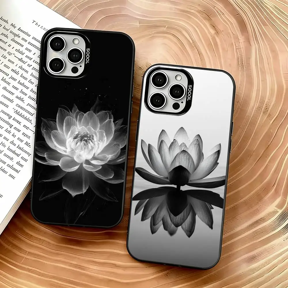 

Dark flower Phone Case For iPhone 17,16,15,14,13,12,11 Plus,Pro Max,XS,Colored Silver Plated Inside Cover