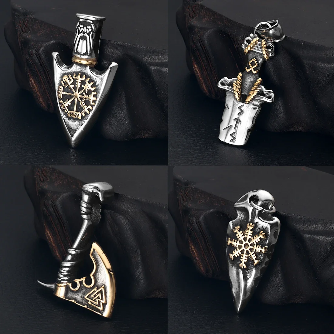 316L Stainless Steel Norse Viking Rune Spear Pendant for Men Necklace DIY Accessories Finding Jewelry Making Charm