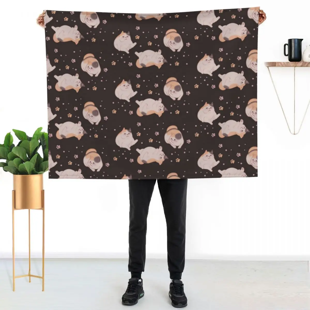 FFXIV - Playing Fat Cats (Dark) Throw Blanket Stuffeds decorative cosplay anime funny gift sofa bed Thins Blankets