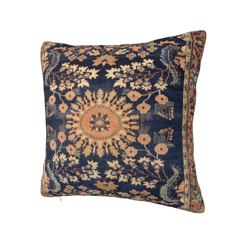 Style Boho Sarouk Persian Floral Rug Cushion Cover Soft Floral Vintage Ethnic Pillow Car Square Pillowcase Bedroom Decoration