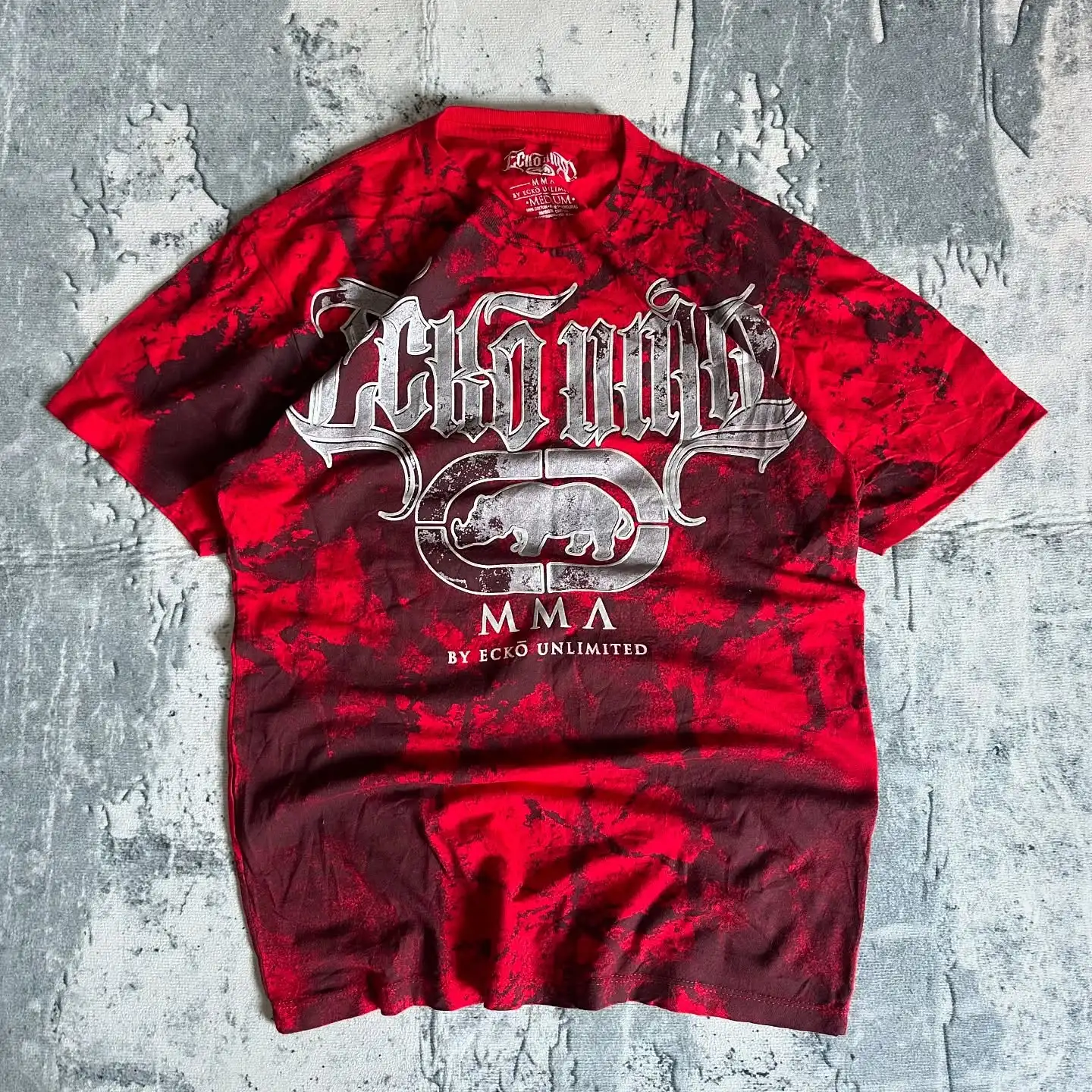 

ECKO Splatter Metal Rhino Vintage Oversized T Shirt Men Women Cotton Streetwear Graphic Tee Hip Hop Casual Comfort Top