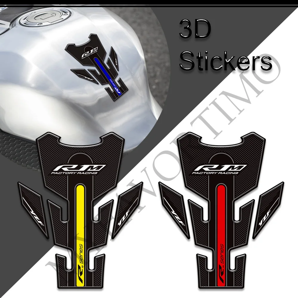 For YAMAHA YZF-R1 YZF R1 YZFR1 Decal Knee Tank Pad Fuel Protector Emblem Badge Logo 3D Stickers