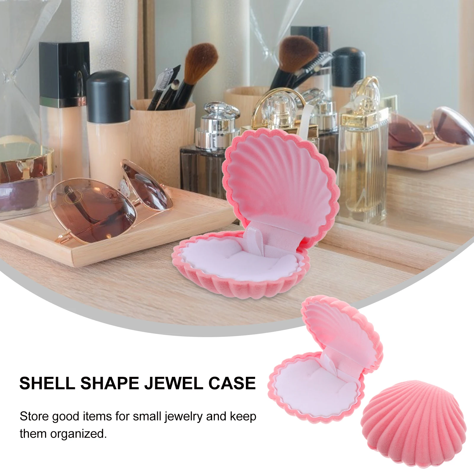 

2Pcs Shell Durable Safe Long Use Necklace Packing Shell Jewelry Storage Box Box Travel Jewelry Storage Case ganizer Necklace