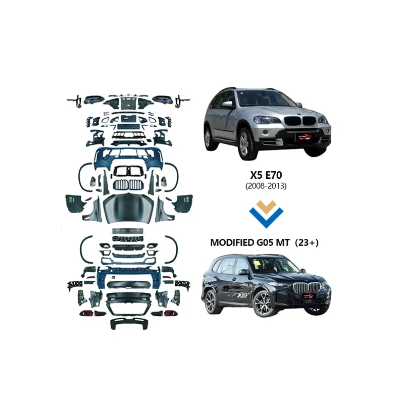 

Facelift BodyKit Model X5 E70 Upgrade to X5M MT G05 Design Old to New Car Bumpers Lip Headlight for X5 Modified Body Kit