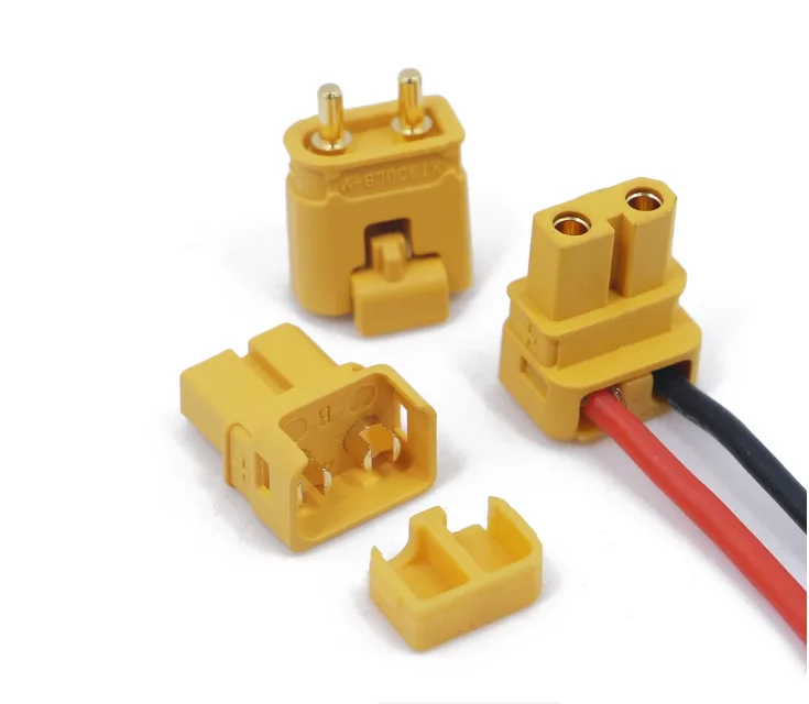Amass XT30 Male Female Connector, XT30ULW-F Plug XT30U-M R/A 16AWG Silicone Cable Elbow Battery Charging Cable for RC Quadcopter