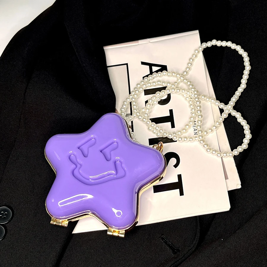 Fashion Gold Pentagram Shoulder Bag for Women Mini Lipstick Bag Designer Accessory Bag Cute Banquet Bag