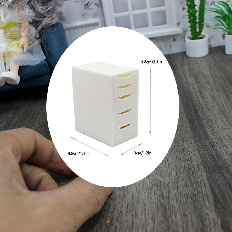 دمية أثاث صغير درج نمط خمسة درج خزانة السرير الجدول خزانة الرف خزانة نموذج دمية الأثاث اللعب #1