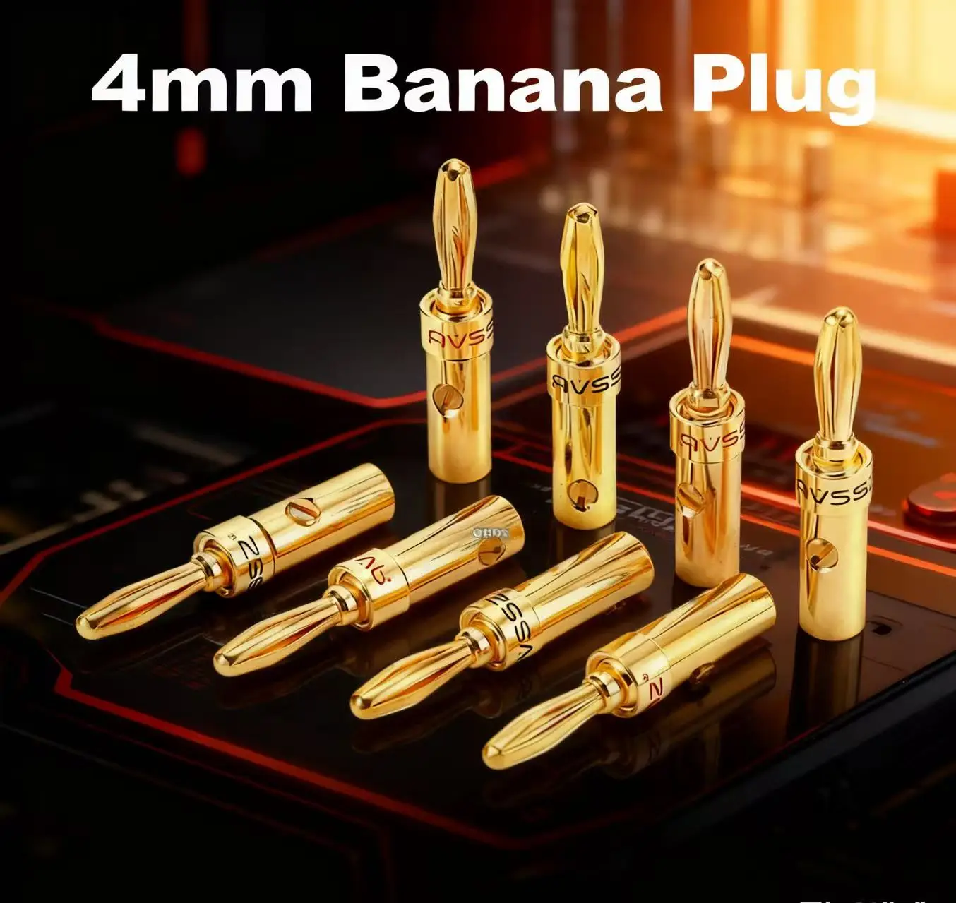 

4mm Banana Plug Gold-plated Copper Banana Plugs for Speaker Cable Wire Banana Connector Adapter