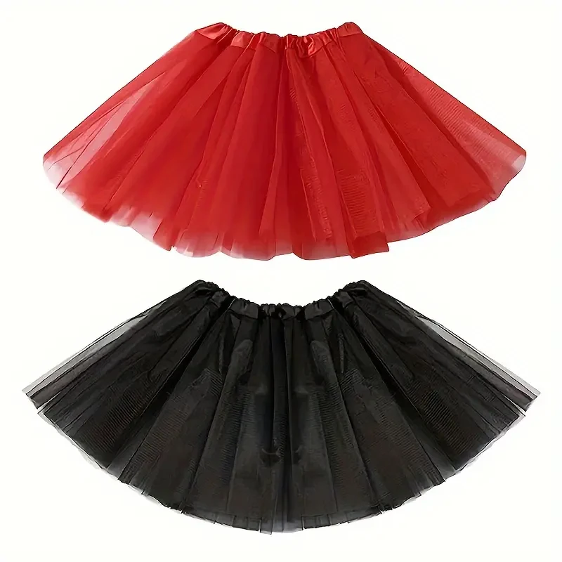 3 Layer Tulle Tutu Skirt for 2-8Y Girls Children Stage Ballet Dance Clothes Perform Party Clothing Bubble Fluffy Skirt for Kids