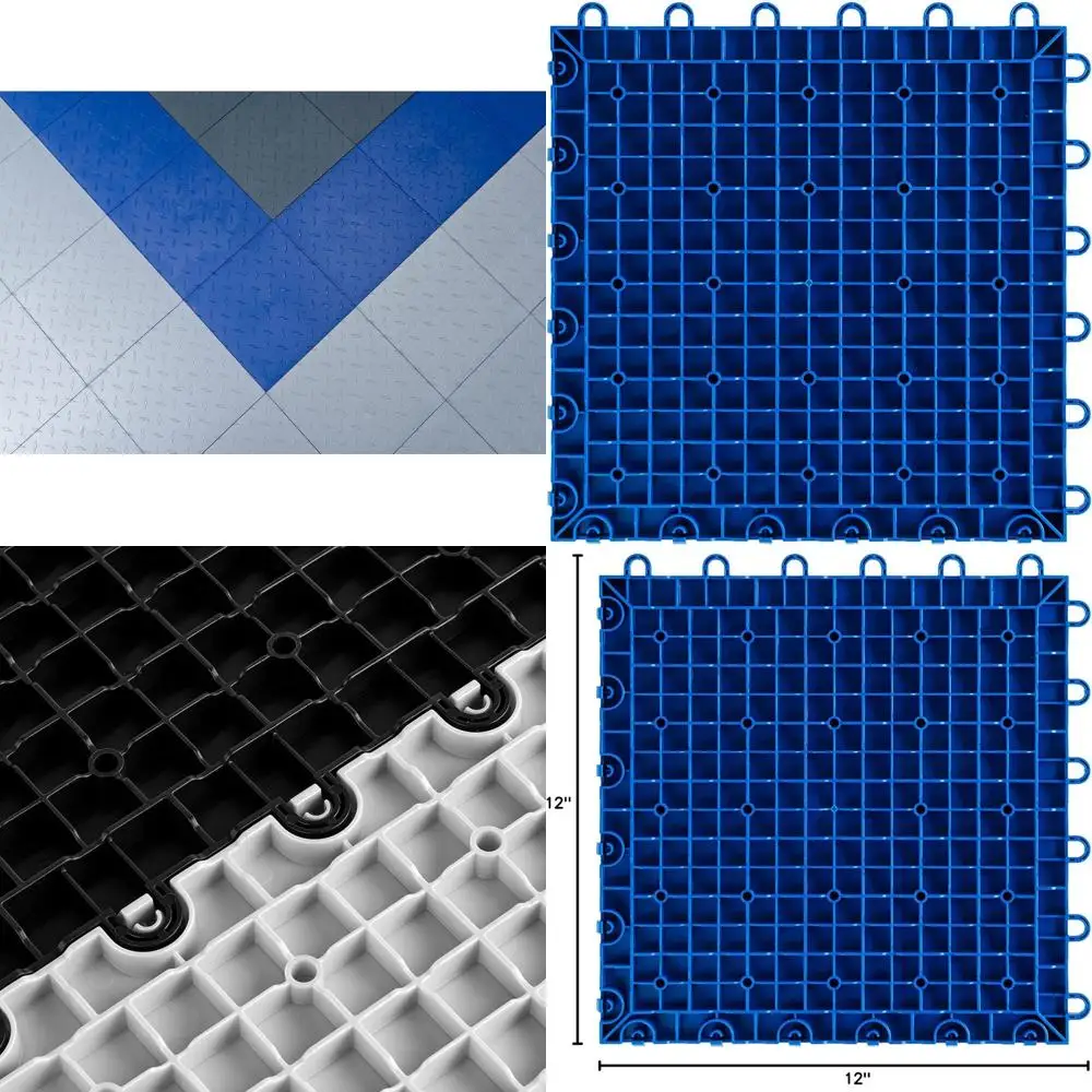 

Синие напольные плитки для гаража 12 x 12 дюймов, набор из 50 штук