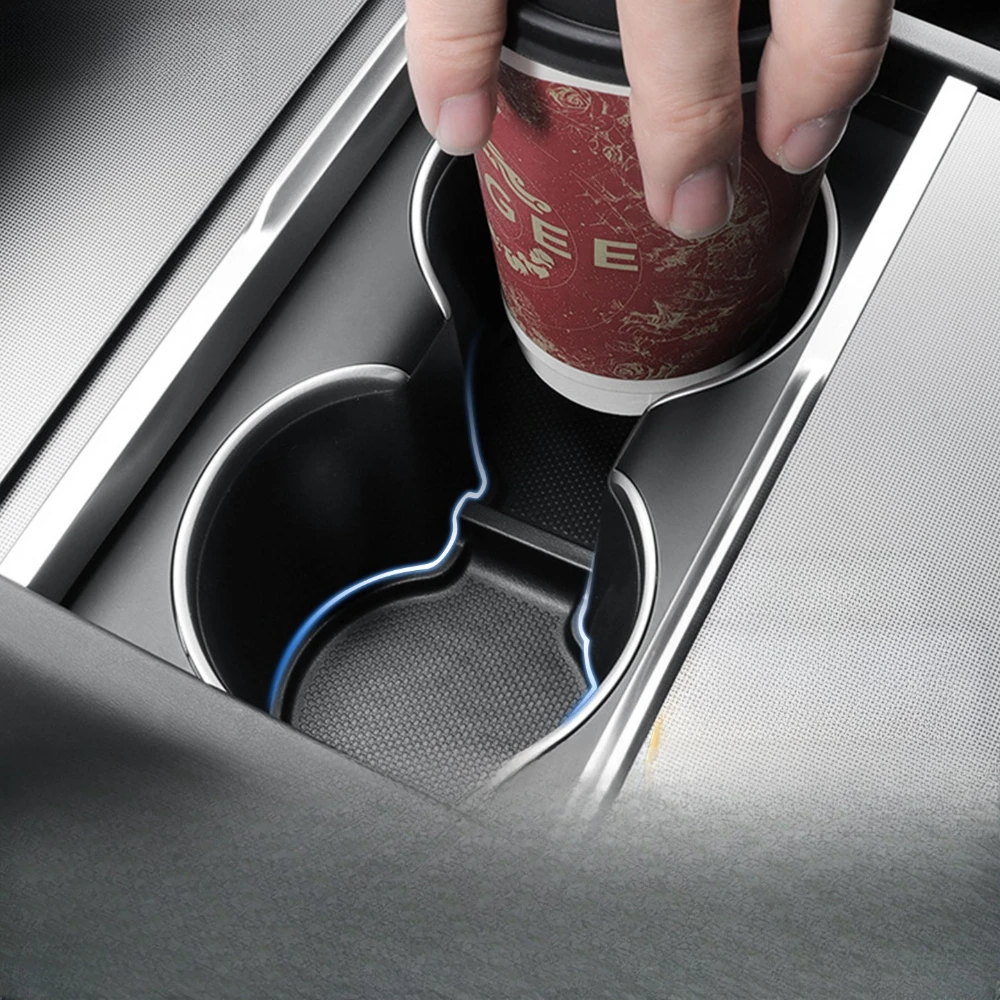 

For Tesla Model Y Launch 25-26 Model 3 24-26 Cup Pad Center Console Cup Coaster Back Row Anti-Slip Cup Pad Accessories TPU