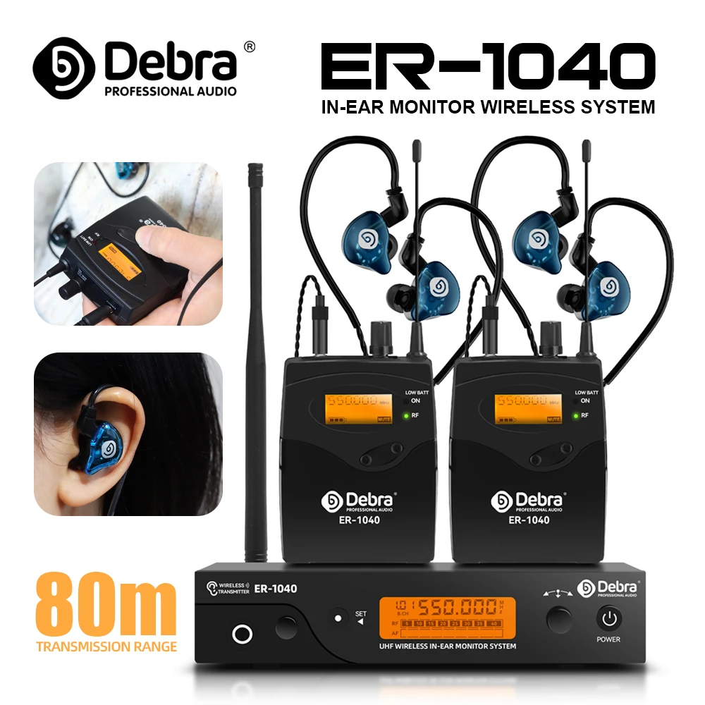 

Беспроводная система мониторинга Debra ER-1040, UHF, дальность передачи 80 метров, подходит для использования на сцене и в группах.