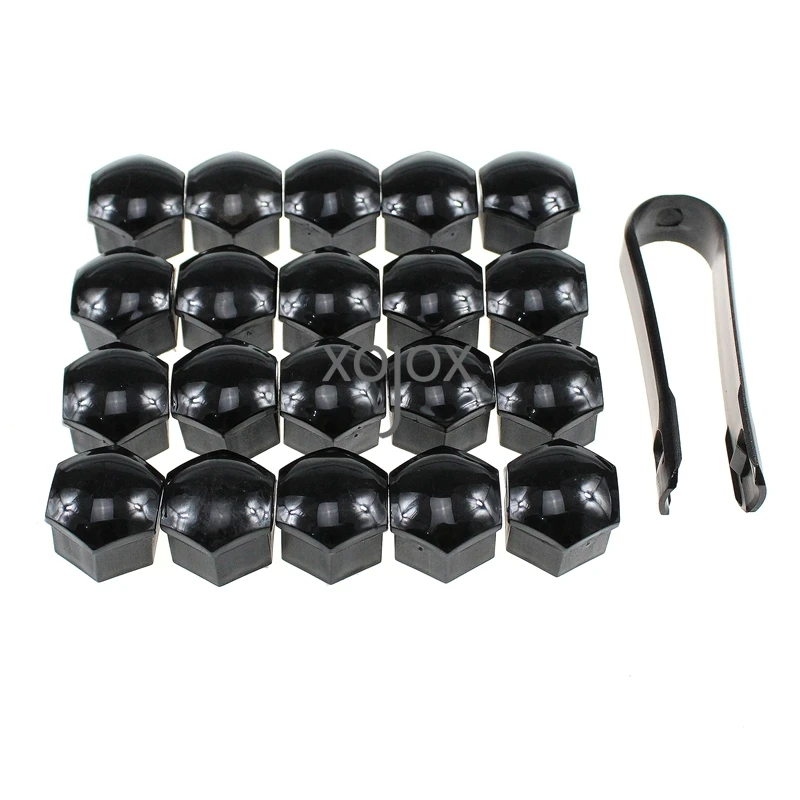 XOJOX For VW Golf Passat Audi A1 A4 A3 Q5 Q7 6 Color 20PCS Wheel Lug Nut Center Cover Caps 321601173A + Removal Tool 8D0012244A