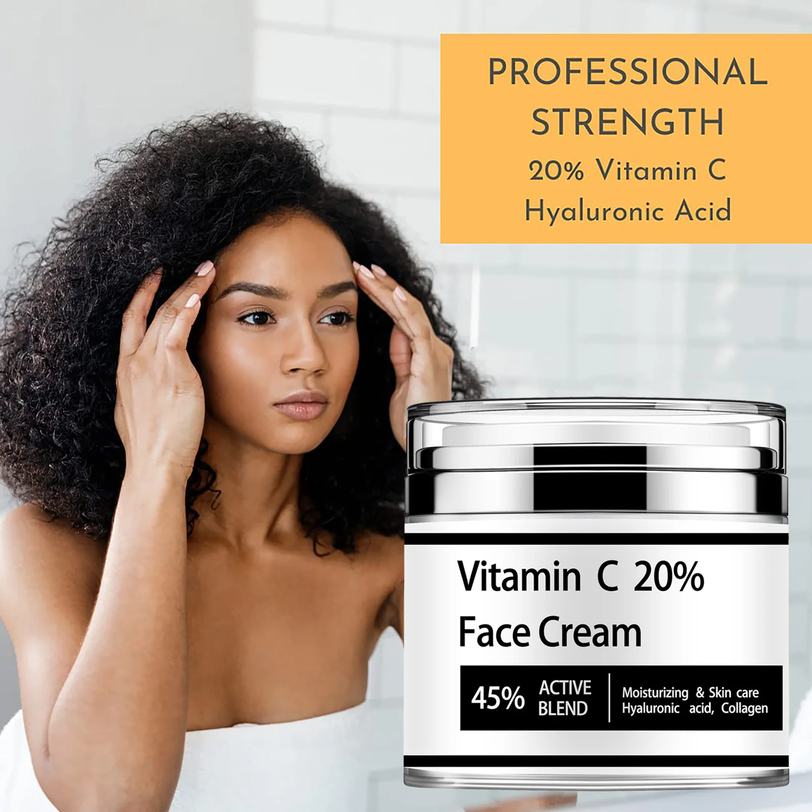 

Vitamin C20% face cream active mix 45% complex moisturizing skin care hyaluronic acid, collagen