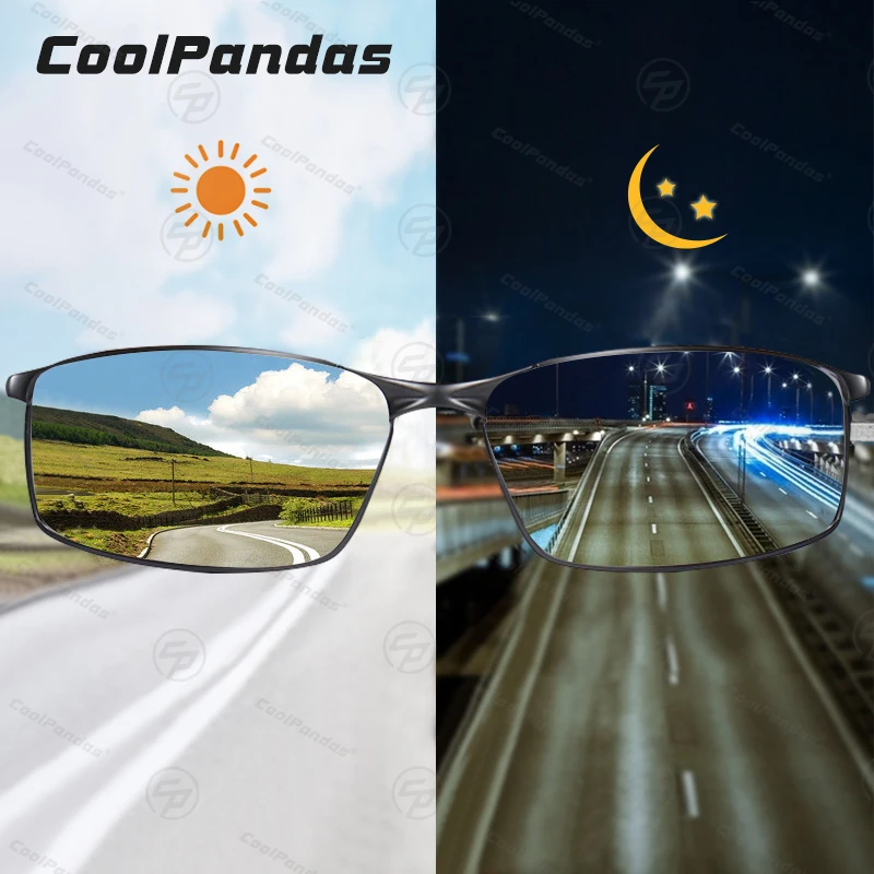 CoolPandas Classic Square Photochromic Polarized Sunglasses Men Chameleon Sun Glasses For Women Anti-glare Driving Oculos de sol