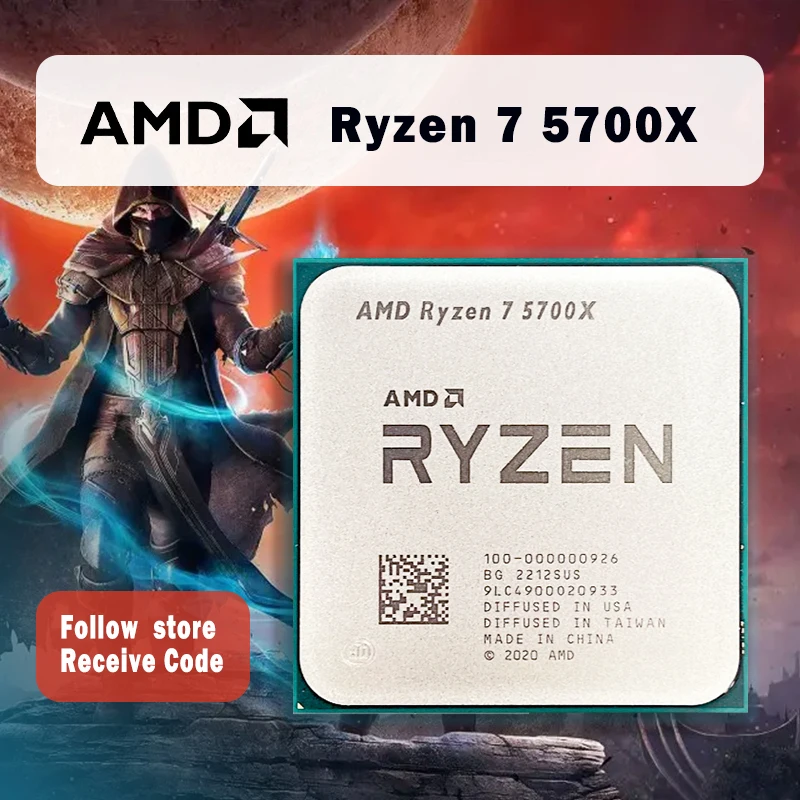 AMD Ryzen 7 5700X R7 5700X 3.4GHz 8 코어 16 스레드 PCIE4.0 65W CPU 프로세서, 7NM L3 = 32M 100-000000926 LGA AM4, 선풍기 없음