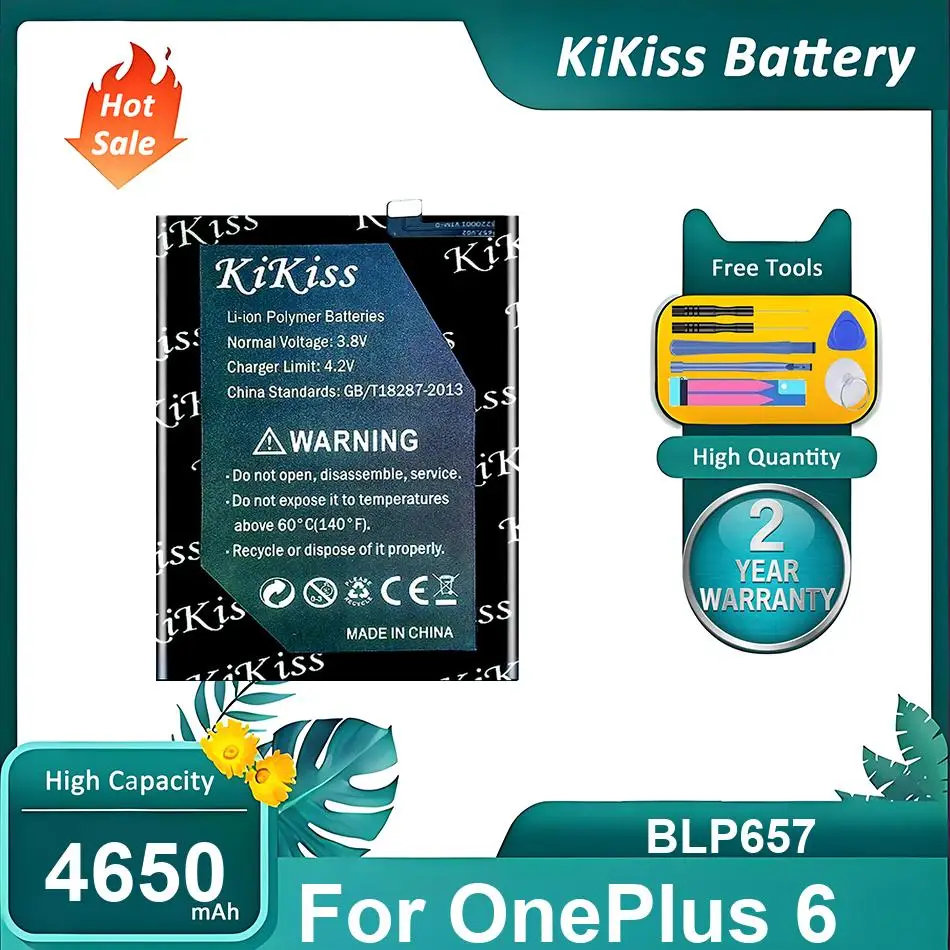 Replacement Mobile Phone Battery For OnePlus 6,BLP657,4650mAh