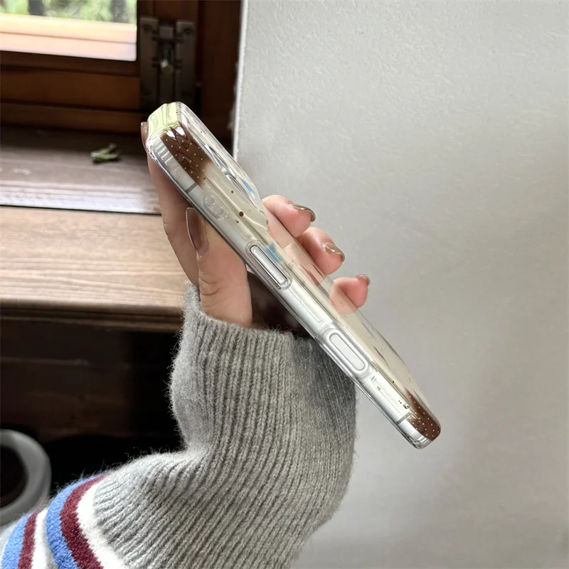 حافظة هاتف كورية لطيفة على شكل نجمة لهاتف آيفون 17 برو 16 15 14 برو ماكس مع سلسلة حافظة كاواي مقاومة للصدمات لهاتف أبل 17 برو ماكس كابا