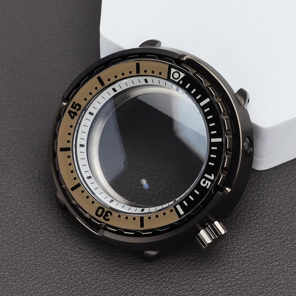 47mm Herren-Taucheruhr mit gunmetalfarbenem Gehäuse, Saphirglas, für Tuna Cann NH35 NH36 NH34NH38 Uhrwerk, C3 Leuchtzifferblatt, Lünetteneinlage, 20ATM – Detail 2