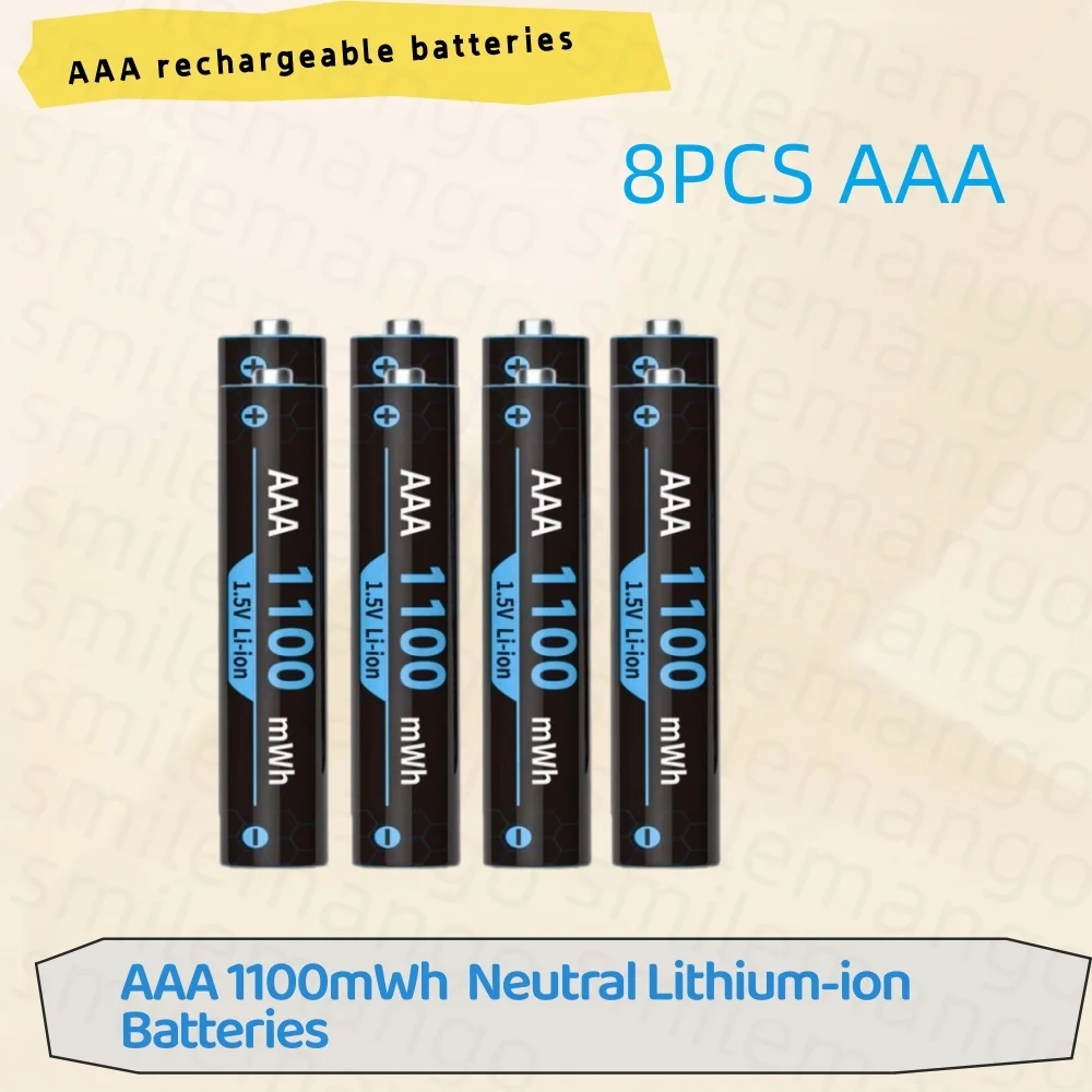 1.5V Oplaadbare Lithium Batterij AA 4255mWh/AAA 1100mWh Batterijen Hoge Capaciteit 1.5V Batterij voor Muis Afstandsbediening