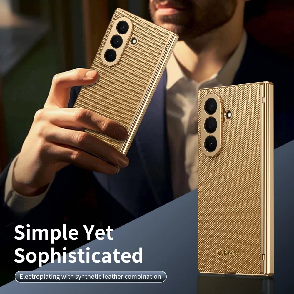 Matte Business-Frontfolie mit Kamera-Schutz und Lederhülle für Samsung Galaxy Z Fold 8 7 6 5 4 ZFold8 Scharnierabdeckung – Detail 14