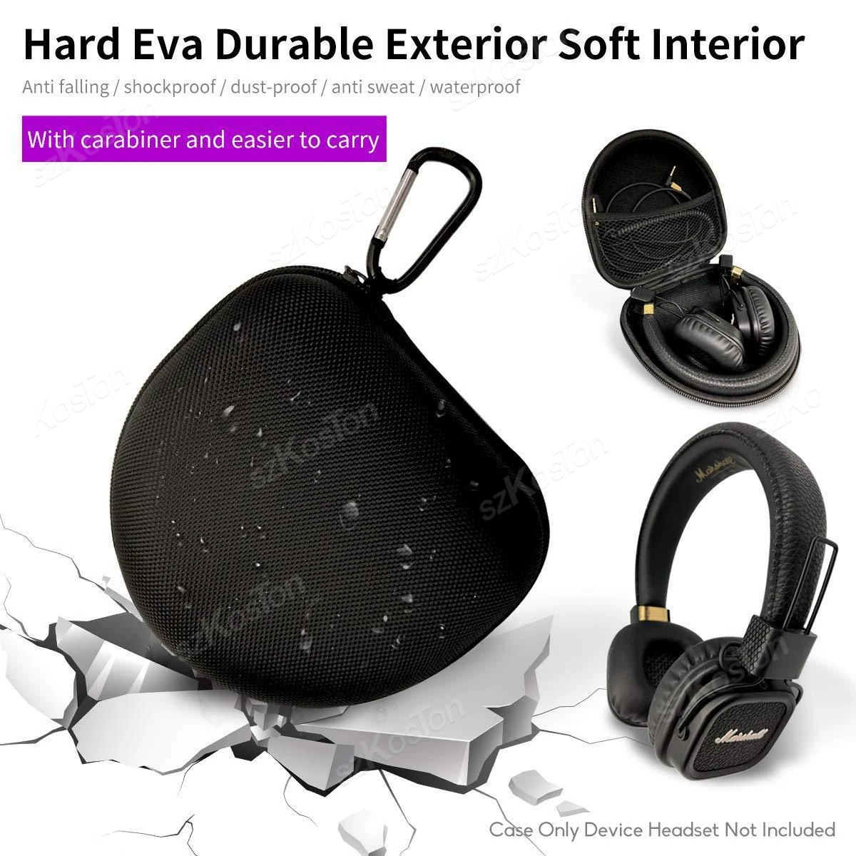 EVA Headphone Bag Compatible for Marshall Monitor MIDanc MAJOR III Bluetooth Headphones Travel Carrying Case Storage Box