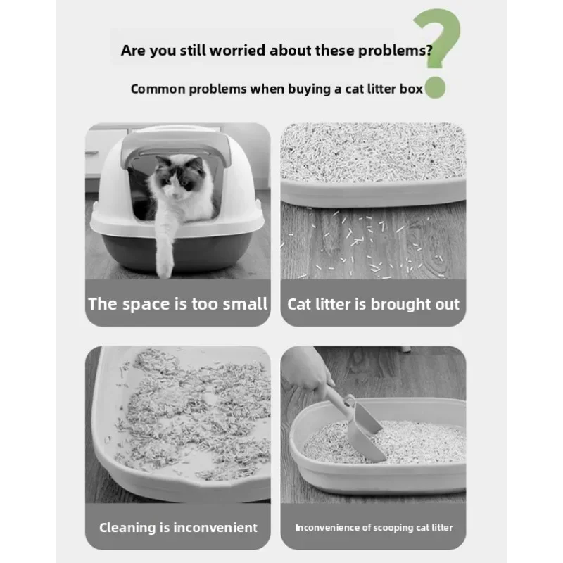 FurStarStainless Steel Litter Box: Enclosed Top-Entry Design To Prevent Tracking & Easy To Clean Pet Cat Litter Box And Pet Supp