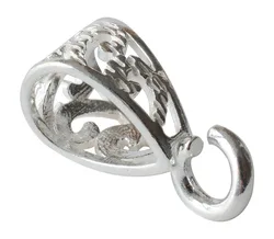 Solid .925 Sterling Silver Slider Pendant Clasp Bail Connector with open jumpring, jewelry DIY silver Accessories