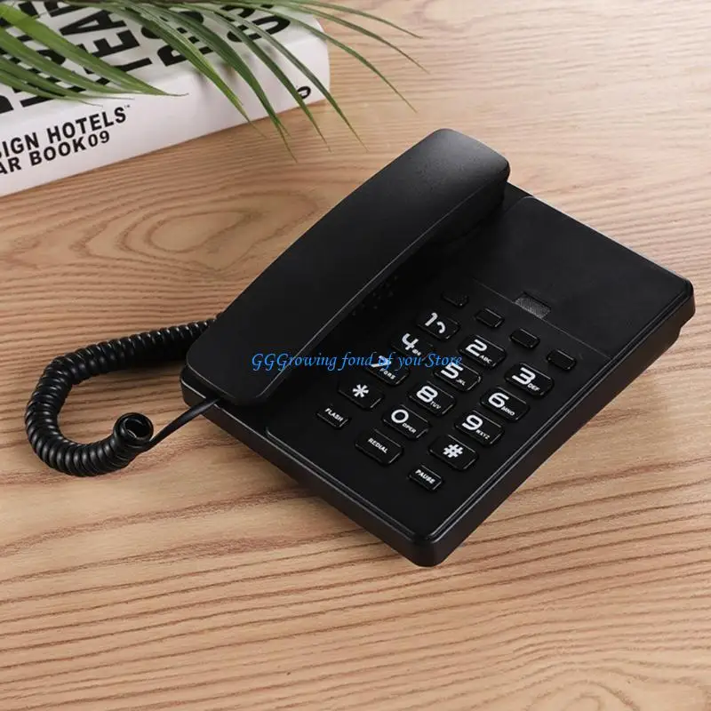 H9EB HCD Corded Landline Phone English Telephone for Home Office Hotel Desktop