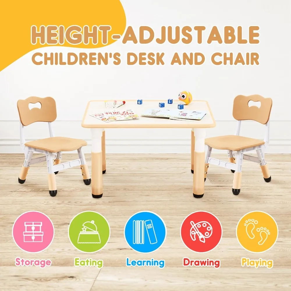 Ensemble table et chaises pour enfants, table et chaises pour tout-petits, 2 chaises