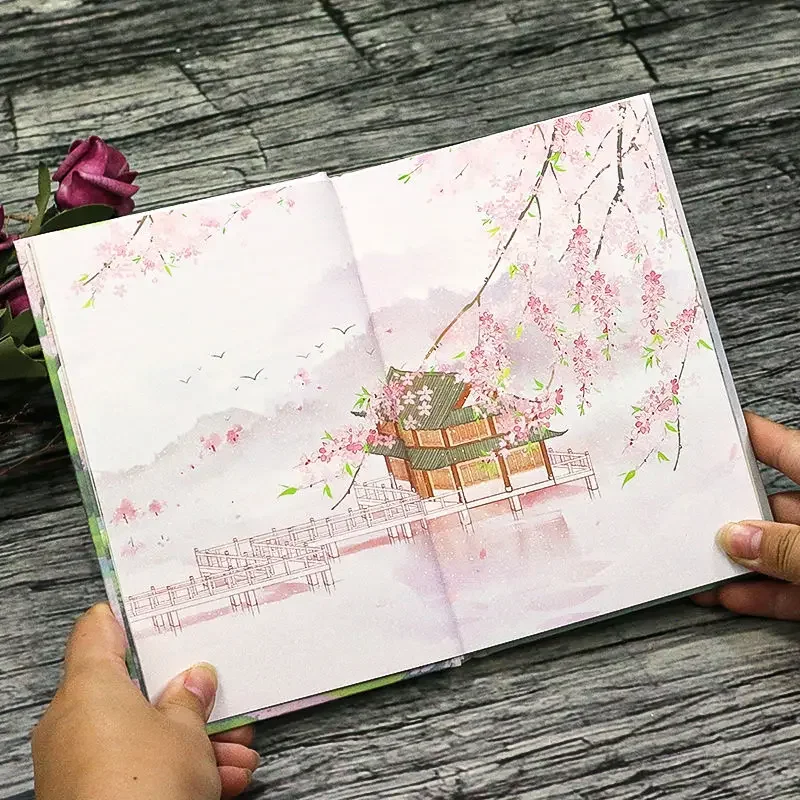 New Retro Color Page Illustration Creative Notebook Student Manual Notepad Notebook A5