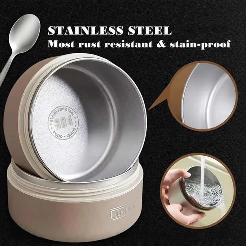 

Microwavable Portable Insulated Container Lunch Box Stainless Steel Bento Box Insulated Leakproof Thermal Lunch Bag Set