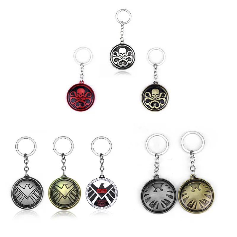 Marvel Avengers Agents Shield Keychain Strategic Homeland Intervention Enforcement Logistics Division S.H.I.E.L.D Eagle Necklace