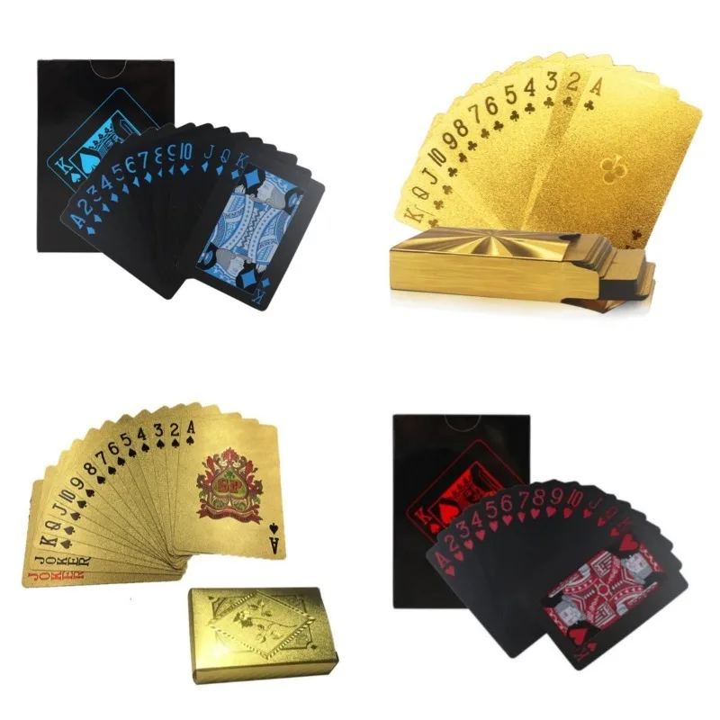 pvc-preto-ouro-a-prova-d'agua-classico-pvc-cartas-de-poquer-jogo-de-probabilidade-eliminar-o-tedio-entretenimento-poker-jogo-de-festival-em-casa