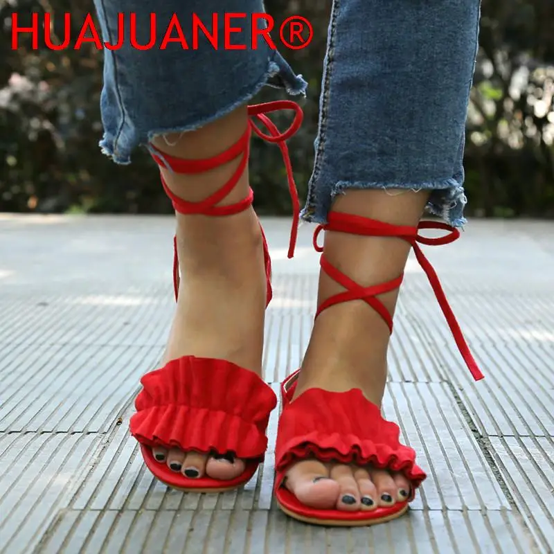 2023 Women Sandals Fashion Gladiator Sandal Sexy Flower High Sandalias Cross Tie Summer Style Casual Shoes Woman Beach Sandals