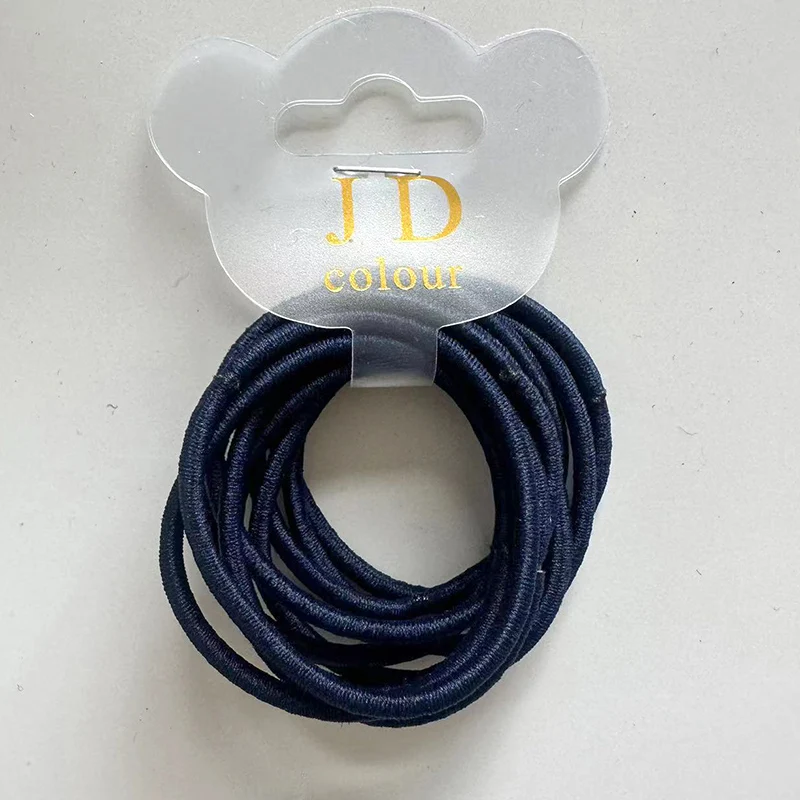 100PCS 2.5mm thickness 11.0cm length Assorted Colors Kids Elastic Ponytail Holders hair ties glue connection,elastic hair bands