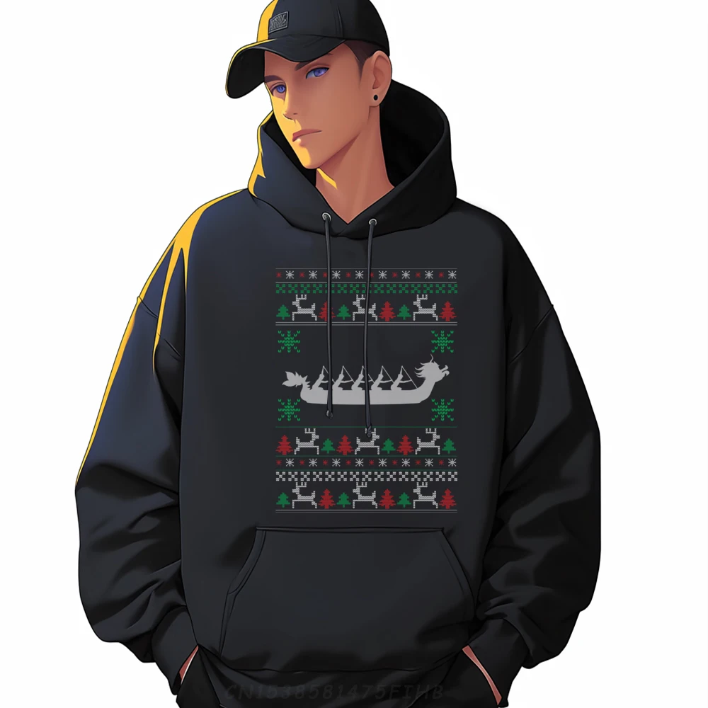 

Dragon Boat Ugly Christmas Xmas Graphic Sweatshirts Polyester Fiber Funny Shirt Funny