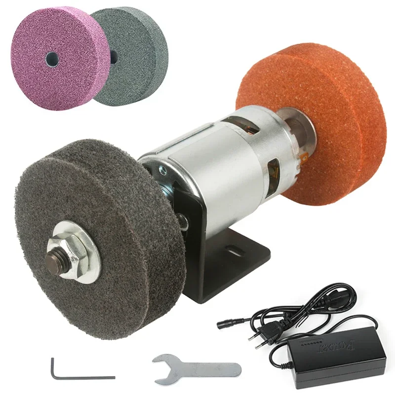 Mini Grinding Wheel Machine Household Small Bench Knife Grinder Polisher Edge Sharpener Jade Jewelry Dental Bench Sanding Tool